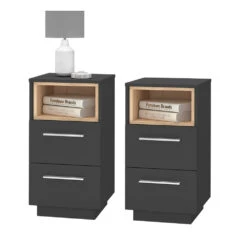 Nachttisch "Beatrice" Anthrazit/Sonoma 36 X 68 Cm 2er Set Vicco 15 Nachttisch "Beatrice" Anthrazit/Sonoma 36 X 68 Cm 2er Set Vicco -Vicco m4109 2er 07 ol