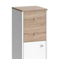 Midischrank "Senyo" Weiß/Sonoma 30 X 95 Cm Mit Schubladen Vicco -Vicco m4113 06 ol