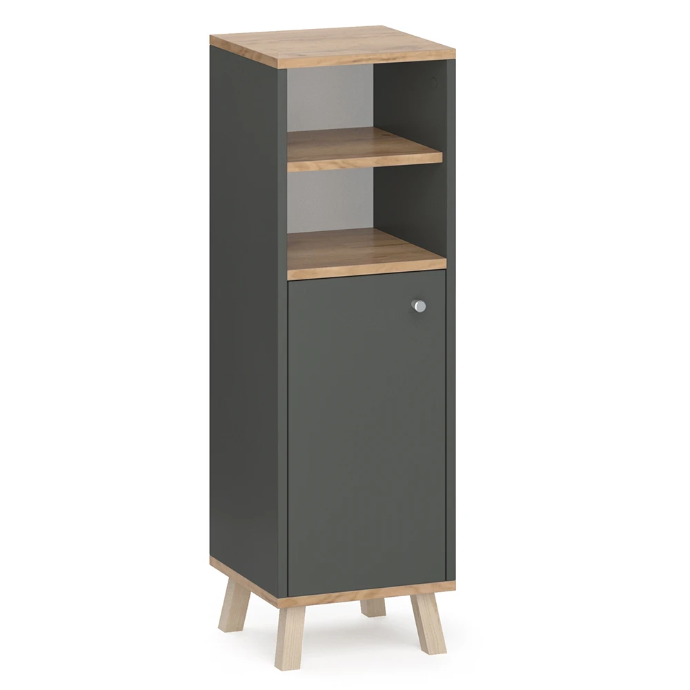 Midischrank "Senyo" Anthrazit/Goldkraft Eiche 30 X 95 Cm Vicco 3 Midischrank "Senyo" Anthrazit/Goldkraft Eiche 30 X 95 Cm Vicco
