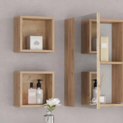 Badschrank "Senyo" Goldkraft Eiche 25 X 25 Cm 2er Set Vicco -Vicco m4121 05 ol