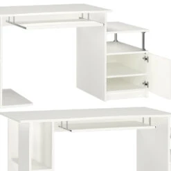Schreibtisch "Jakob" Weiß 150 X 60.2 Cm Mit Ausziehbarer Tastaturablage Vicco -Vicco m4138 06 ol