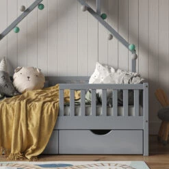 Hausbett "Noemi" Anthrazit 70x140 Cm Mit 2 Schubladen Vitalispa 13 Hausbett "Noemi" Anthrazit 70x140 Cm Mit 2 Schubladen Vitalispa -Vicco m4145 2s 05 ol