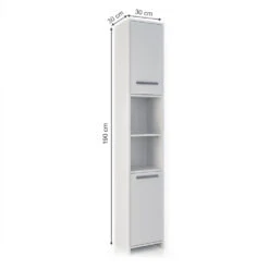 Badschrank "Kiko" Weiß 30 X 190 Cm Vicco -Vicco m414 03 ol
