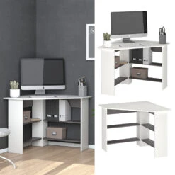 Eckschreibtisch "Arion" Weiß/Anthrazit 90 X 90 Cm Vicco -Vicco m4164 02 ol