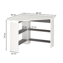 Eckschreibtisch "Arion" Weiß/Anthrazit 90 X 90 Cm Vicco -Vicco m4164 03 ol