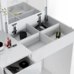 Schminktisch "Lotos" Weiß 117 Cm Mit Hocker Vicco -Vicco m4178 hw 06 ol