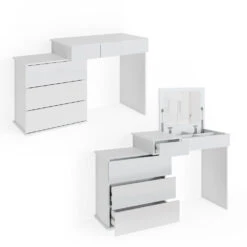 Schminktisch "Lotos" Weiß 117 Cm Mit Hocker Vicco -Vicco m4178 hw 08 ol