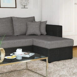 Sofa L Form Schwarz/Grau 224 X 144 Cm Vitalispa -Vicco m417 05 ol
