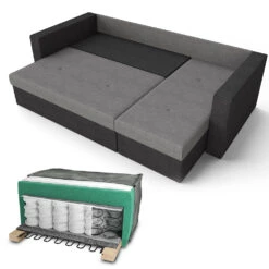 Sofa L Form Schwarz/Grau 224 X 144 Cm Vitalispa -Vicco m417 06 ol