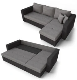 Sofa L Form Schwarz/Grau 224 X 144 Cm Vitalispa -Vicco m417 07 ol