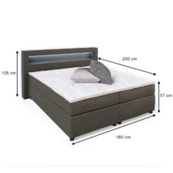Boxspringbett Grau 200 X 180 Cm Mit LED Beleuchtung Vitalispa 12 Boxspringbett Grau 200 X 180 Cm Mit LED Beleuchtung Vitalispa -Vicco m419 03 ol
