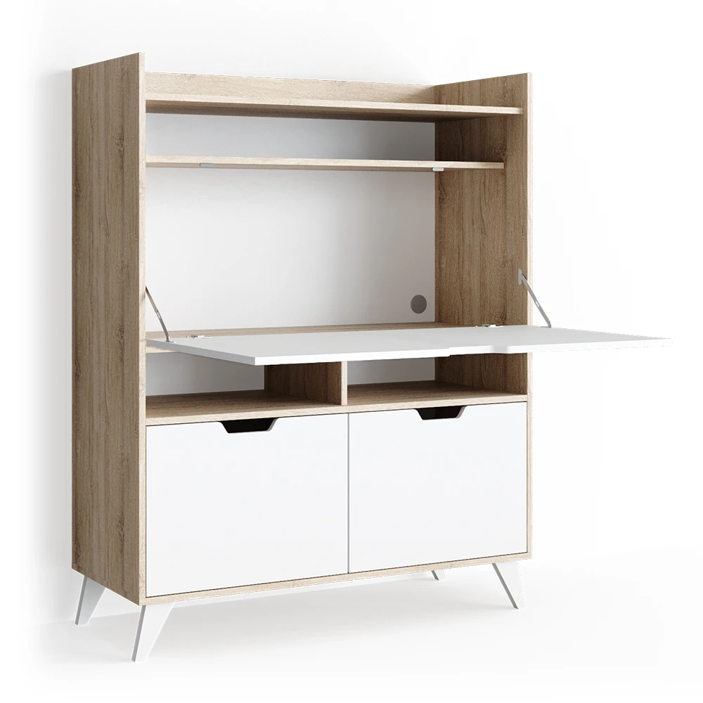 Sekretär Schreibtisch "Berdi" Sonoma/Weiß 110 X 45 Cm Vicco 3 Sekretär Schreibtisch "Berdi" Sonoma/Weiß 110 X 45 Cm Vicco