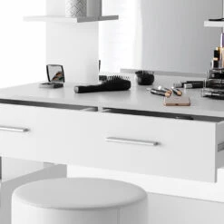 Schminktisch "Maria" Weiß 132 Cm Mit Hocker Vicco -Vicco m4262 hw 06 ol