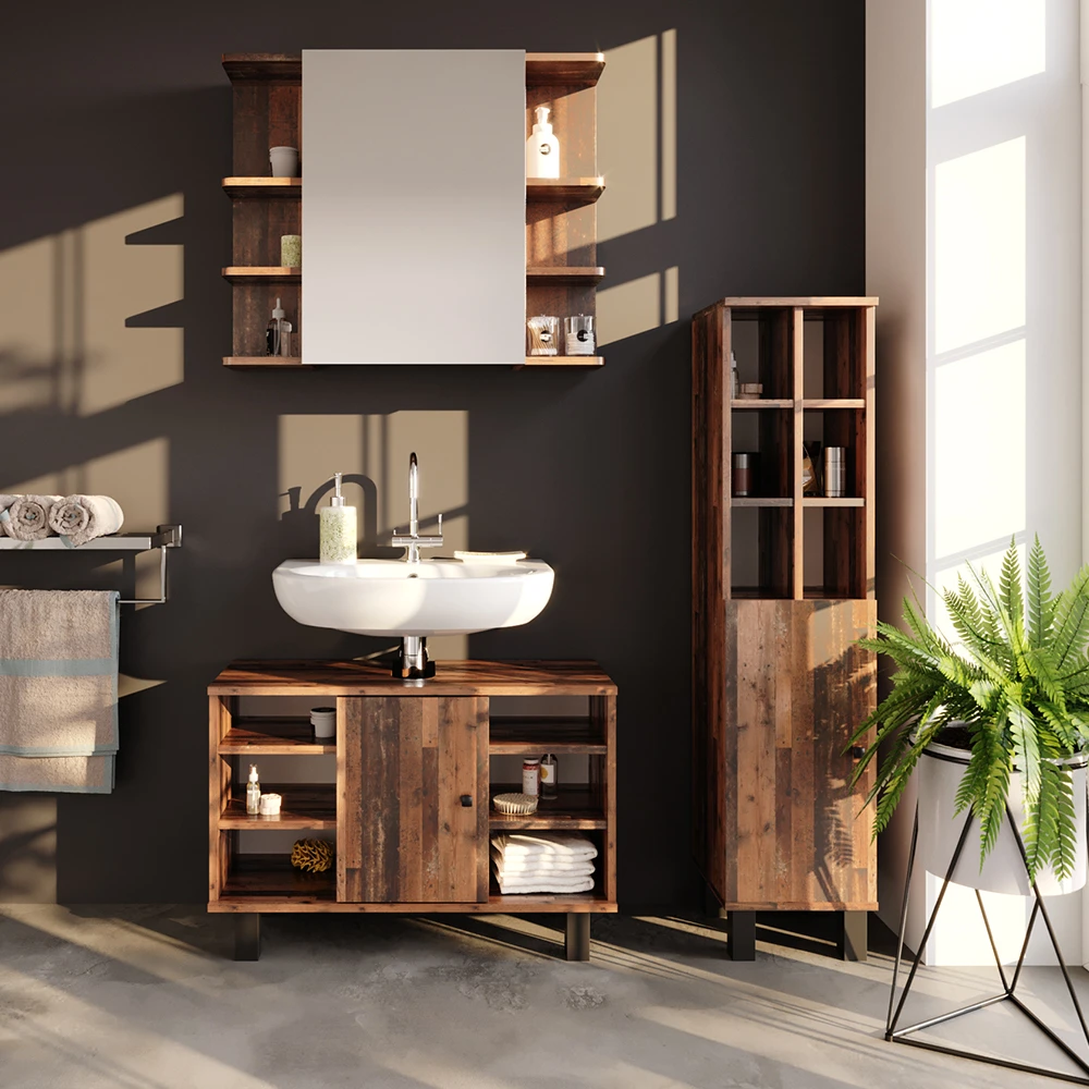 Midischrank "Fynn" Eiche Rustikal 30 X 130.6 Cm Große Tür Vicco 6 Midischrank "Fynn" Eiche Rustikal 30 X 130.6 Cm Große Tür Vicco – Bild 4