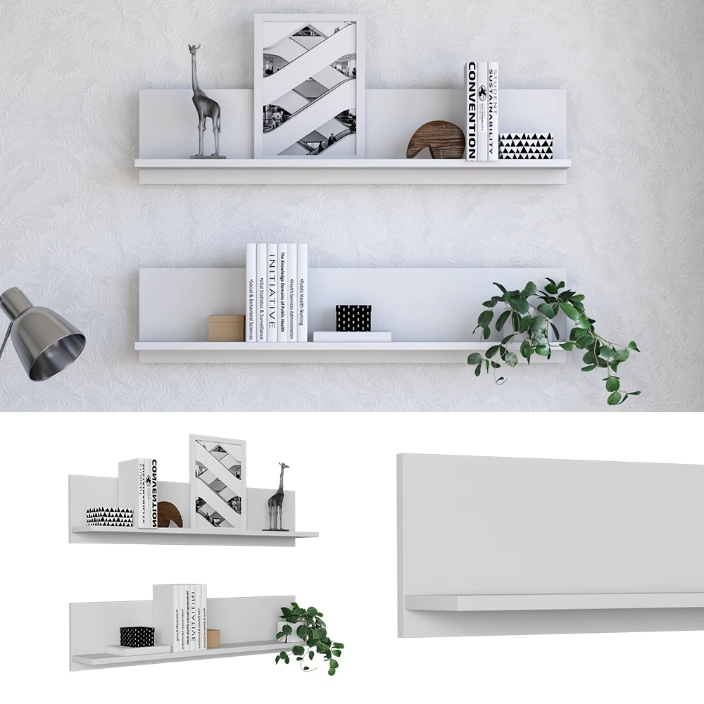 Wandregal "Dilara" Weiß 90 X 20 Cm Vicco 4 Wandregal "Dilara" Weiß 90 X 20 Cm Vicco – Bild 2