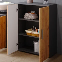 Midischrank "Irma" Anthrazit/Goldkraft Eiche 60 X 81 Cm Vicco -Vicco m4313 05 ol