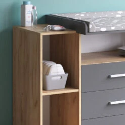 Wickelkommode "Oskar" Goldkraft Eiche/Anthrazit 113 X 100 Cm Vicco -Vicco m4326 05 ol