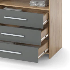 Wickelkommode "Oskar" Goldkraft Eiche/Anthrazit 113 X 100 Cm Vicco -Vicco m4326 06 ol