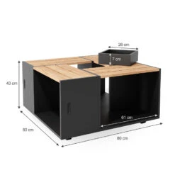 Couchtisch "Anton" Anthrazit/Goldkraft Eiche 80 X 43 Cm Vicco -Vicco m4327 03 ol