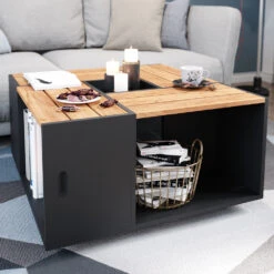 Couchtisch "Anton" Anthrazit/Goldkraft Eiche 80 X 43 Cm Vicco -Vicco m4327 05 ol