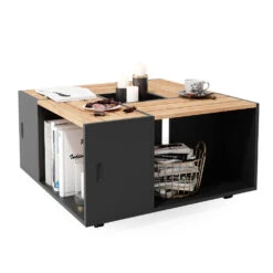 Couchtisch "Anton" Anthrazit/Goldkraft Eiche 80 X 43 Cm Vicco -Vicco m4327 07 ol