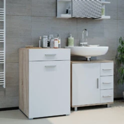 Badschrank "Matteo" Sonoma/Weiß 50 X 78.5 Cm Vicco 11 Badschrank "Matteo" Sonoma/Weiß 50 X 78.5 Cm Vicco -Vicco m4330 04 ol