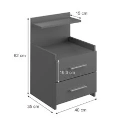 Nachttisch "Alpin" Anthrazit 40 X 62 Cm Vicco -Vicco m4339 03 ol