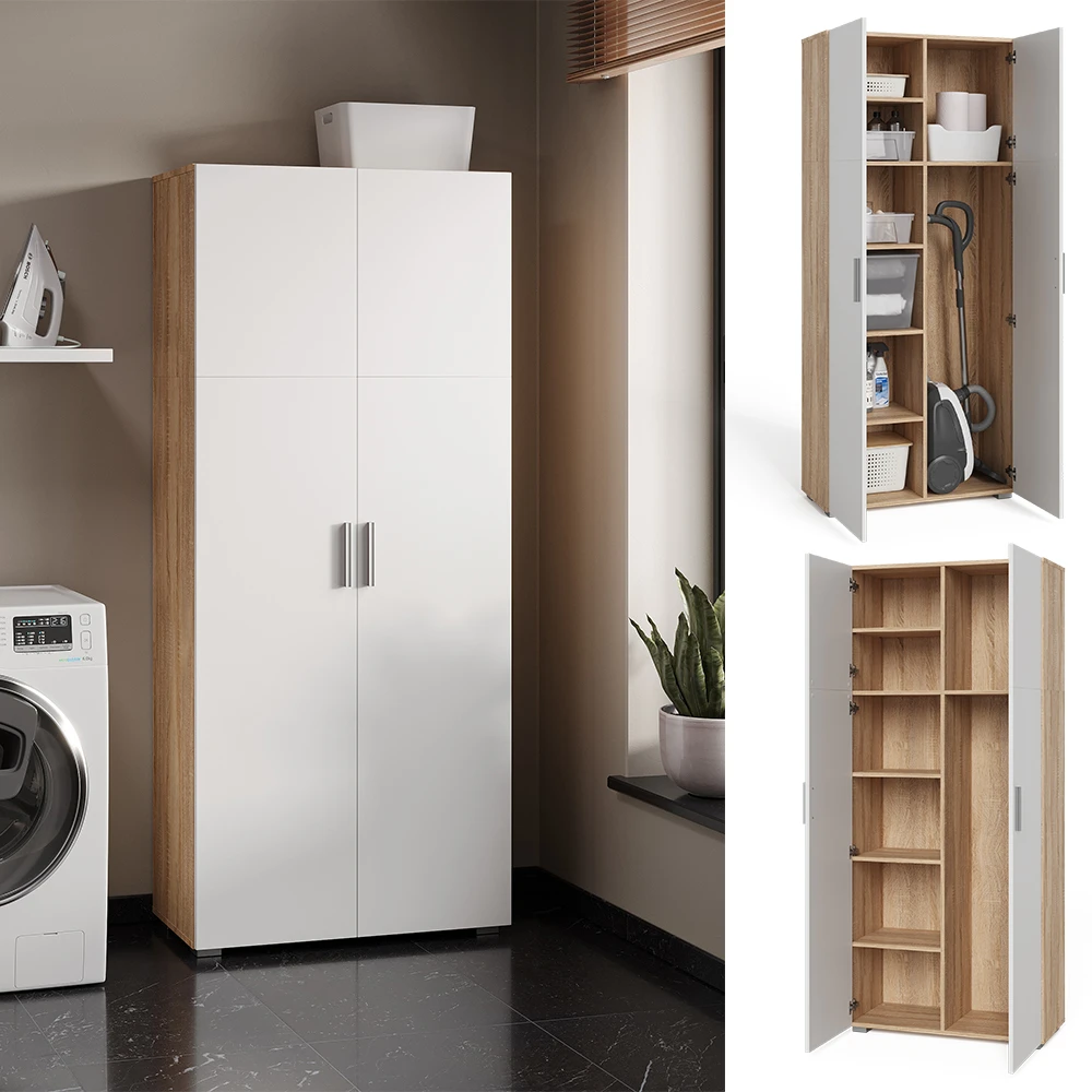 Aktenregal "Ingo" Sonoma/Weiß 80 X 183 Cm Vicco 4 Aktenregal "Ingo" Sonoma/Weiß 80 X 183 Cm Vicco – Bild 2