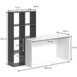 Schreibtisch "Mara" Weiß/Anthrazit 59 X 166.8 Cm Vicco -Vicco m4364 03 ol
