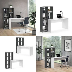 Schreibtisch "Mara" Weiß/Anthrazit 59 X 166.8 Cm Vicco -Vicco m4364 08 ol