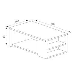 Couchtisch "Dario" Weiß 90 X 59 Cm Vicco -Vicco m4376 03 ol