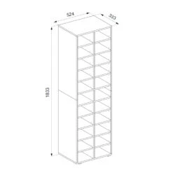 Schuhschrank "Paris" Sonoma 52.4 X 183 Cm 22 Fächer Vicco -Vicco m4379 03 ol