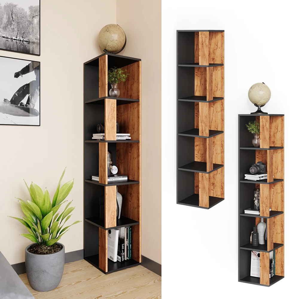 Eckregal "Lio" Goldkraft Eiche/Anthrazit 33.3 X 162.2 Cm Vicco 4 Eckregal "Lio" Goldkraft Eiche/Anthrazit 33.3 X 162.2 Cm Vicco – Bild 2