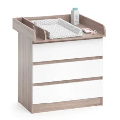 Wickelkommode "Emma" Weiß/Sonoma/Sonoma 80 X 87 Cm Vicco -Vicco m4384 07 ol