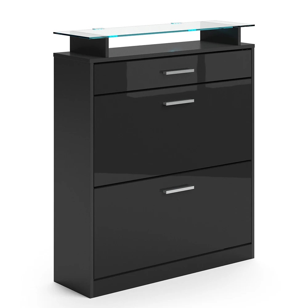 Schuhkipper "Alex" Schwarz Hochglanz 89 X 104 Cm Vicco 3 Schuhkipper "Alex" Schwarz Hochglanz 89 X 104 Cm Vicco