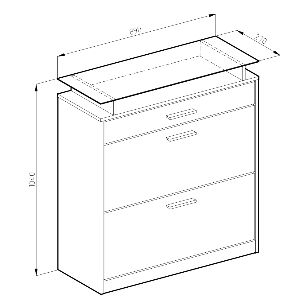 Schuhkipper "Alex" Schwarz Hochglanz 89 X 104 Cm Vicco 5 Schuhkipper "Alex" Schwarz Hochglanz 89 X 104 Cm Vicco – Bild 3