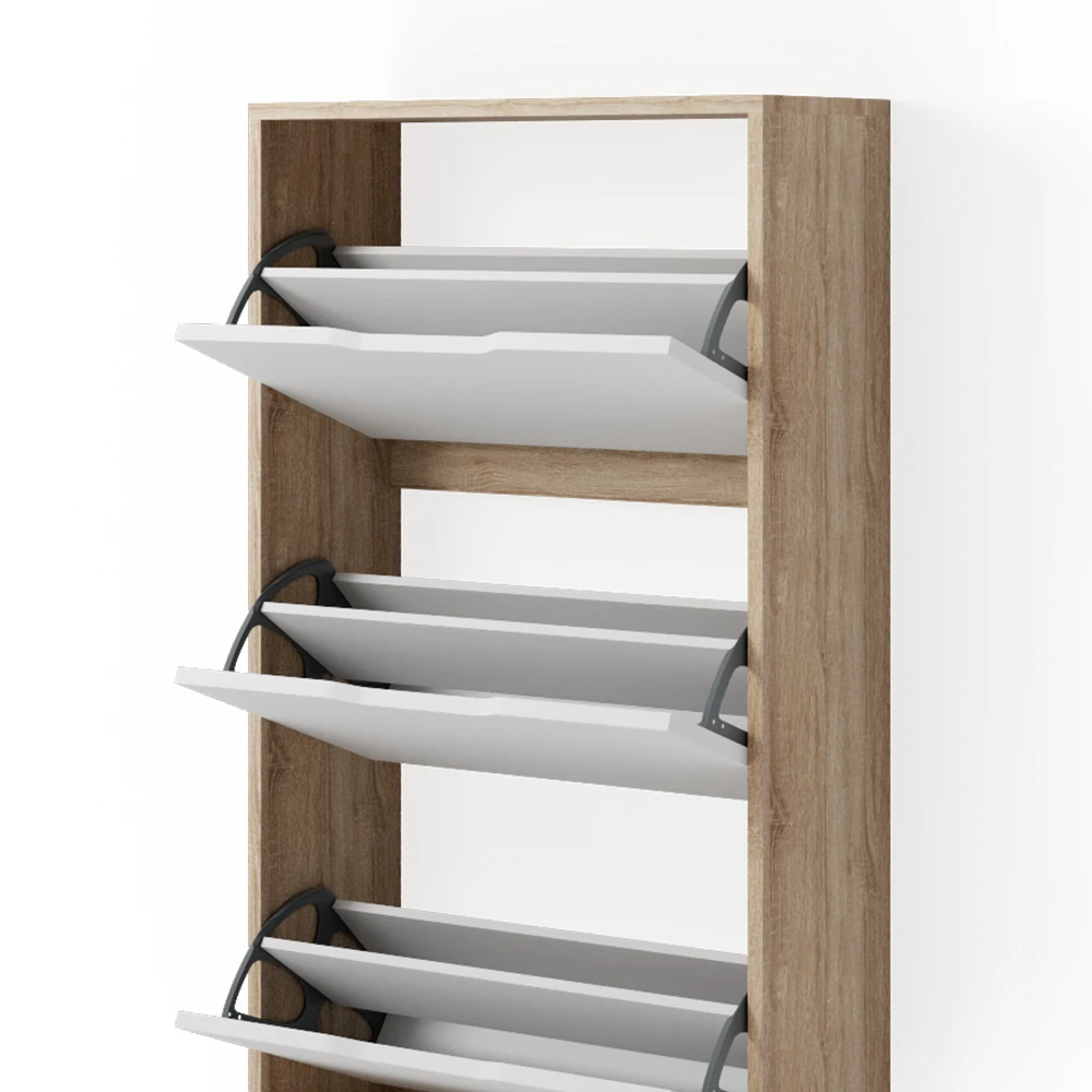 Schuhkipper "Luca" Weiß/Sonoma/Weiß 59 X 105 Cm 3 Fächer Vicco 8 Schuhkipper "Luca" Weiß/Sonoma/Weiß 59 X 105 Cm 3 Fächer Vicco – Bild 6