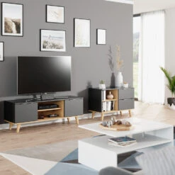 Lowboard "Nautica" Anthrazit/Buche 90 X 61 Cm Vicco -Vicco m4391 04 ol