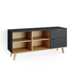 Lowboard "Nautica" Anthrazit/Buche 134 X 61 Cm Vicco