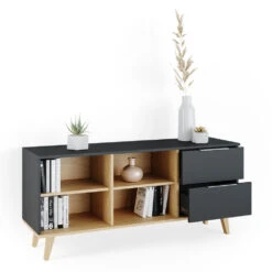 Lowboard "Nautica" Anthrazit/Buche 134 X 61 Cm Vicco -Vicco m4392 07 ol