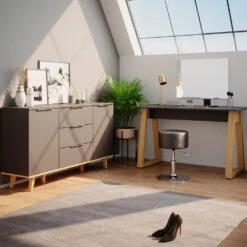 Sideboard "Nautica" Anthrazit/Buche 138 X 82 Cm Vicco -Vicco m4394 04 ol