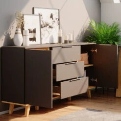 Sideboard "Nautica" Anthrazit/Buche 138 X 82 Cm Vicco -Vicco m4394 05 ol