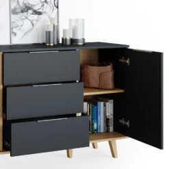 Sideboard "Nautica" Anthrazit/Buche 138 X 82 Cm Vicco -Vicco m4394 06 ol