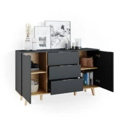 Sideboard "Nautica" Anthrazit/Buche 138 X 82 Cm Vicco -Vicco m4394 07 ol