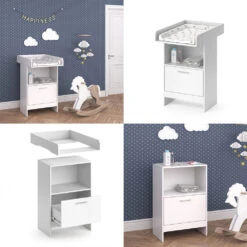 Wickelkommode "Leo" Weiß 60 X 103 Cm Mit Schublade Vicco -Vicco m4397 08 ol