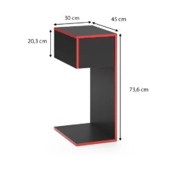 Gaming Tisch "Kron" Rot/Schwarz 30 X 45 Cm Vicco -Vicco m4422 03 ol