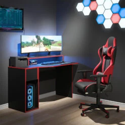 Gaming Tisch "Kron" Rot/Schwarz 30 X 45 Cm Vicco -Vicco m4422 04 ol