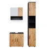 Badmöbel Set "Irma" Anthrazit/Eiche 3 Teile, Mit Hochschrank Vicco -Vicco m4429 01 ol