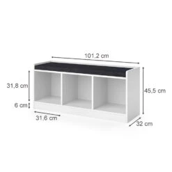 Schuhbank "Elio" Weiß 101.2 X 45.5 Cm Vicco -Vicco m4438 03 ol