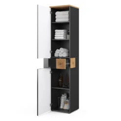 Badschrank "Eden" Anthrazit/Artisan-Eiche 40 X 184 Cm Vicco -Vicco m4454 07 ol